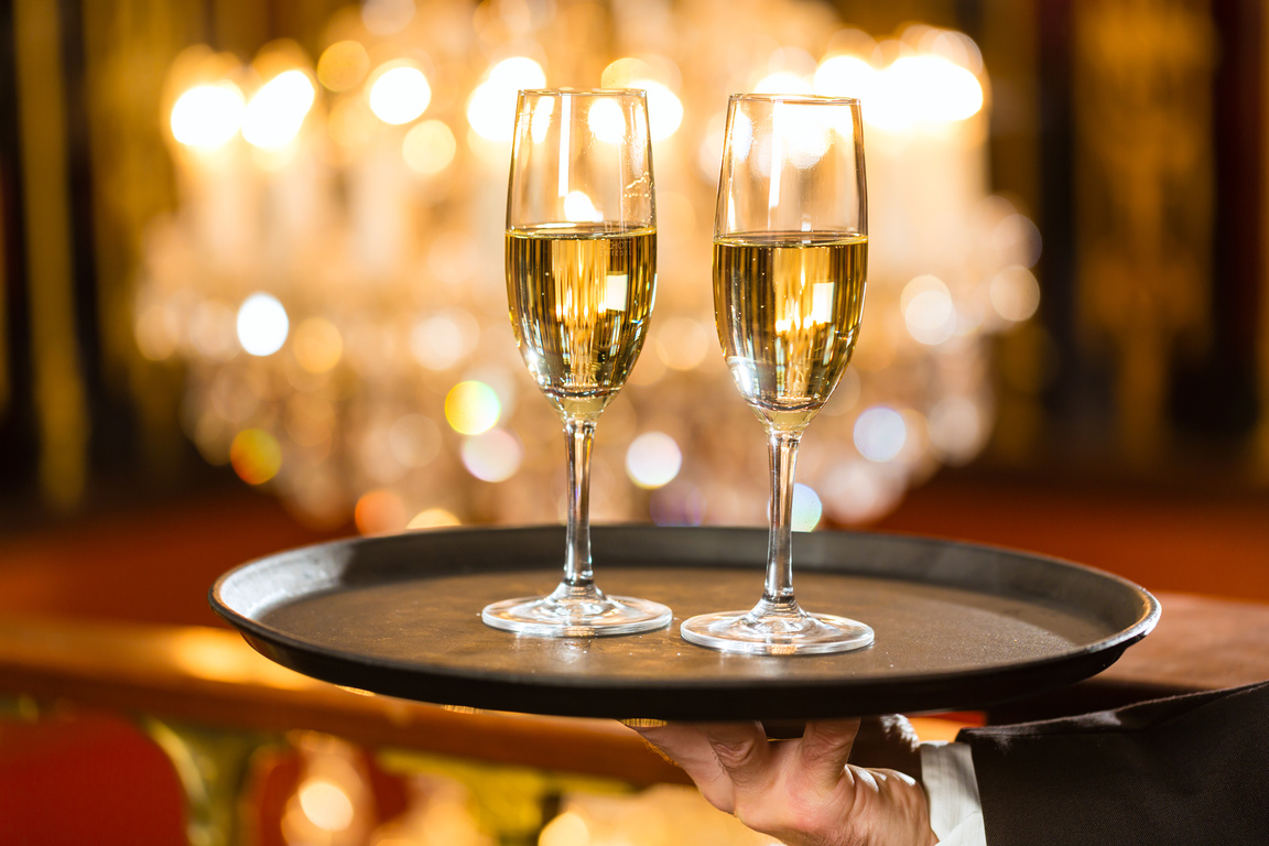 Waiter Served Champagne Glasses
